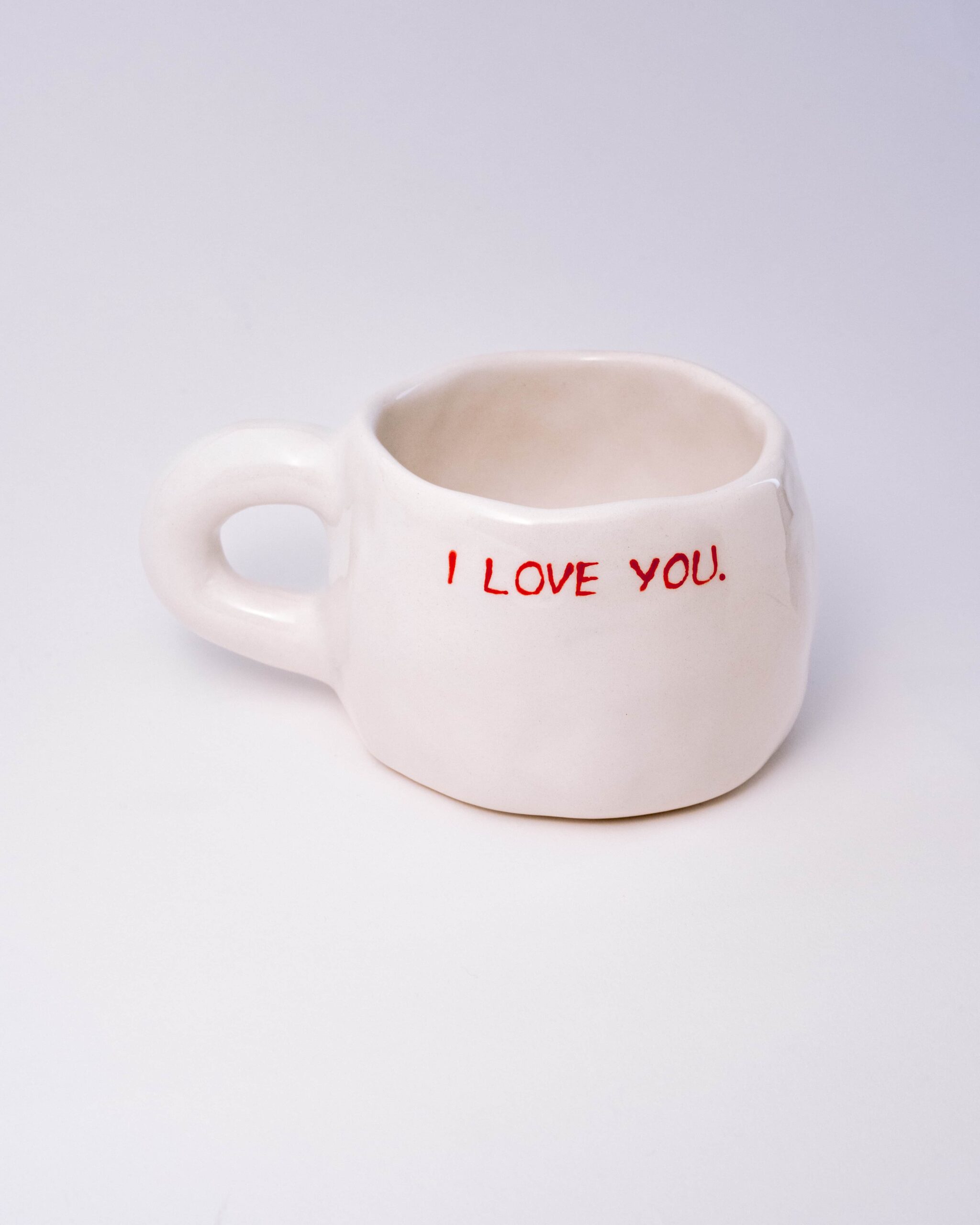 Rankų darbo keramikinis puodelis - I love you.