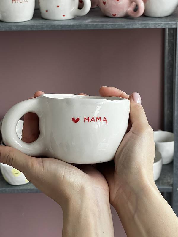 Rankų darbo keramikinis puodelis - Myliu mamą