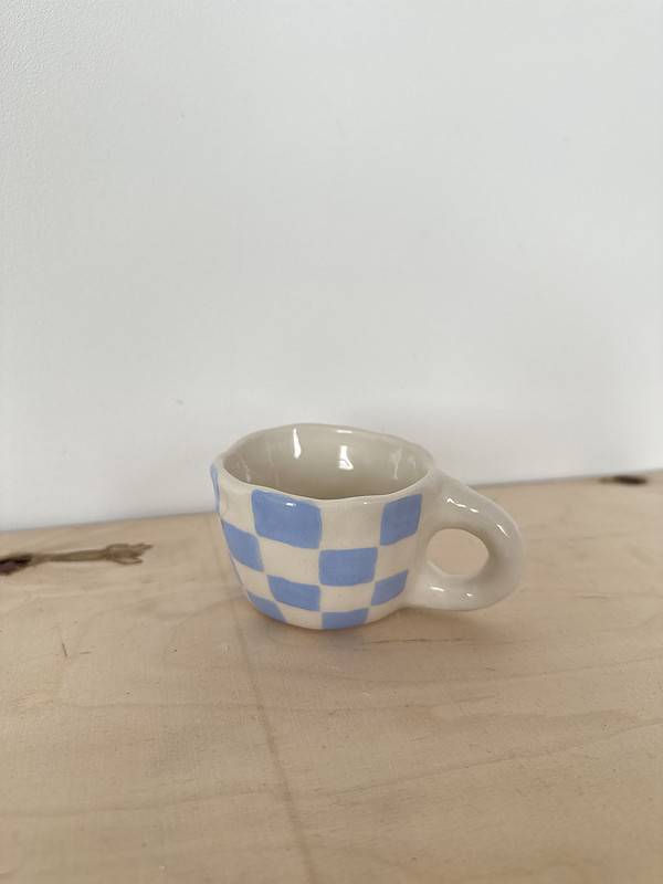 Espresso puodelis – baby blue languotas